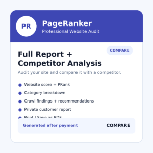 PageRanker Full Report + Competitor Analysis